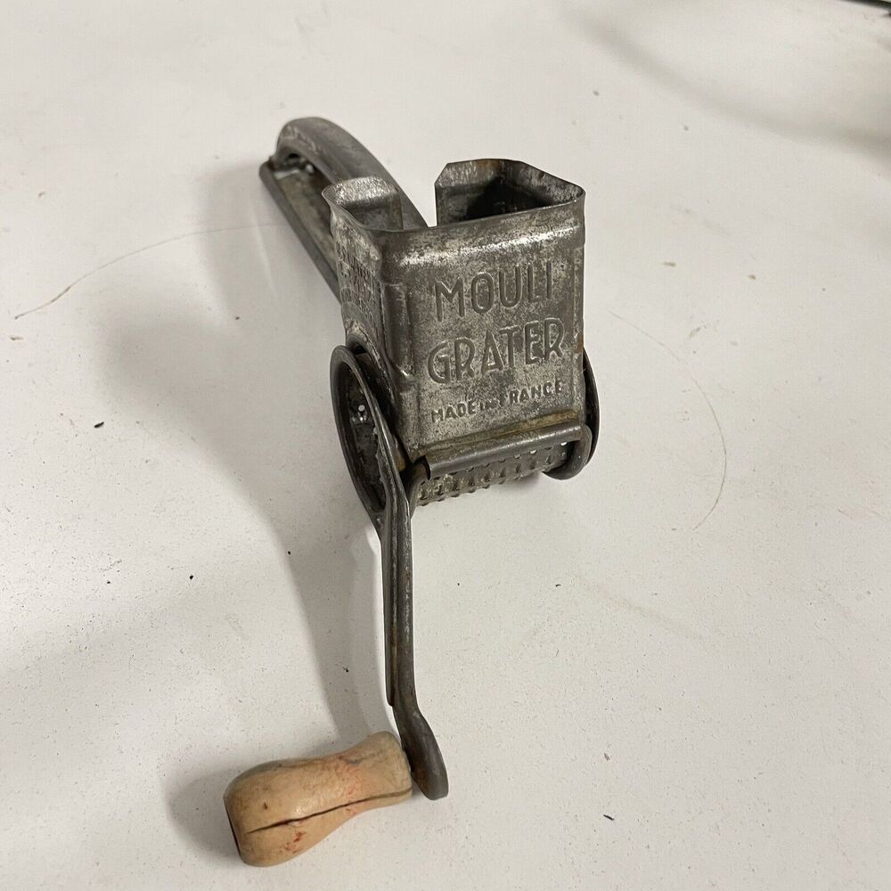 Vintage "Mouli Grater" Made in France with Wood Handle Mid Century Antique
